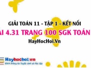 Bài 4.31 SGK Toán 11 tập 1 Kết nối tri thức